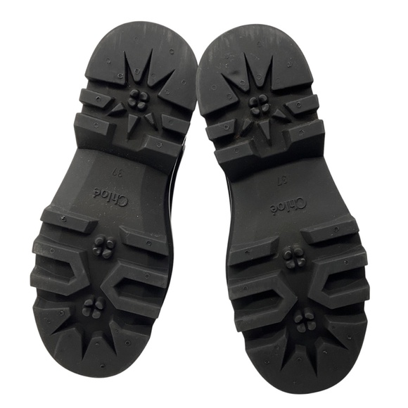 CHLOE BLACK RUBBER RAIN ANKLE BOOTS - Picture 7 of 10